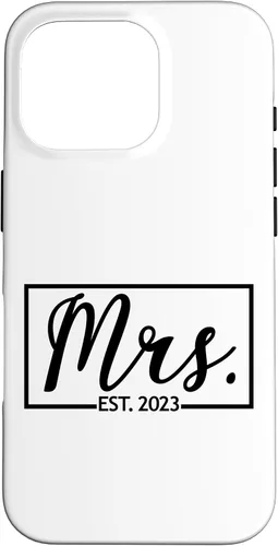Vista 20 de iPhone 16 Mrs. Est. 2023 Casado luna de miel esposa señor a juego caso de boda