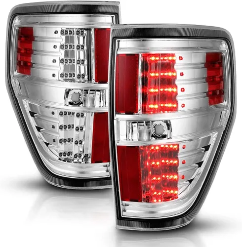 Vista 9 de AmeriLite - Juego de luces LED de repuesto para luces traseras y de freno, color negro, para Ford F-150 09-14, lado del pasajero y del conductor