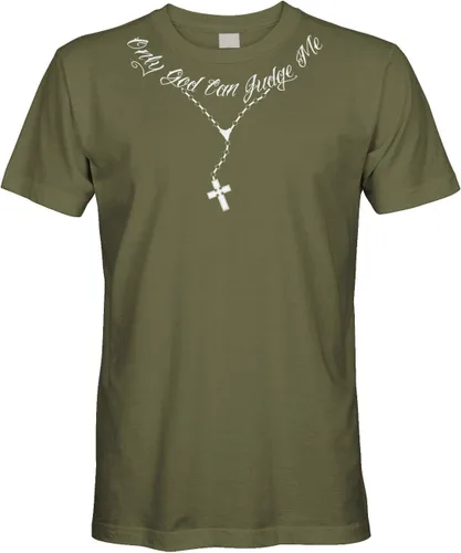 Vista 2 de Cybertela - Camiseta de collar para hombre con tatuaje "Only God Can Judge Me" Negro