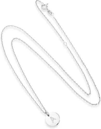 Vista 2 de Miabella Italian 925 Sterling Silver Initial Necklace Women Letter Pendant Plata esterlina