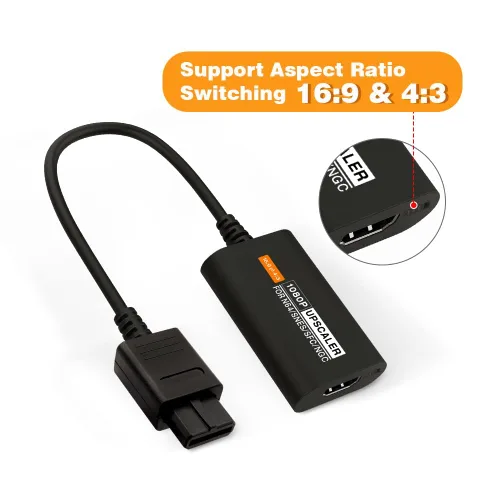 Vista 3 de HDMI Converter for Nintendo Gamecube NGC N64 SNES SFC 1080P Upscaler HDMI Adapter with 43169 Aspect Ratio Switch for Nintendo Game Console
