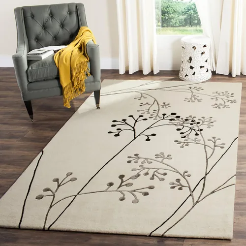 Vista 6 de SAFAVIEH Soho Collection - Alfombra redonda de 6 pies, color gris, lana hecha a mano, ideal para zonas de alto tráfico en sala de estar, dormitorio