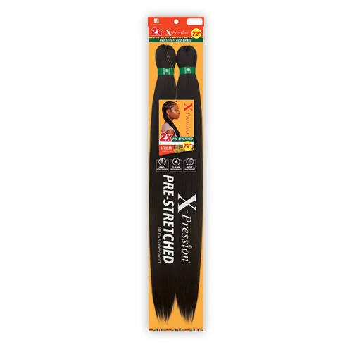 Vista 14 de Sensationnel X-Pression - Trenzas pretensadas 10X de 48 pulgadas, 1 color negro azabache Cabello trenzado, Kanekalon, ignífugo, sintético, trenzas