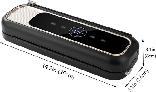 Vista 7 de Sellador automático al vacío con cortador integrado, potente succión para conservación de alimentos, sella alimentos secos y húmedos, carne y más