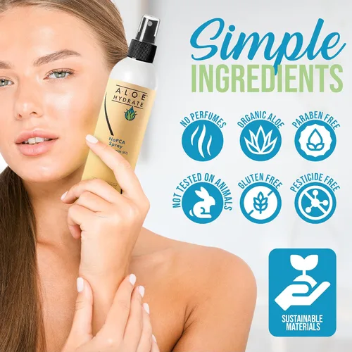 Vista 7 de NaPCA - Spray hidratante facial y corporal. Spray facial hidratante de PCA y aloe vera de sodio, sensación ligera, refresca, calma, restaura