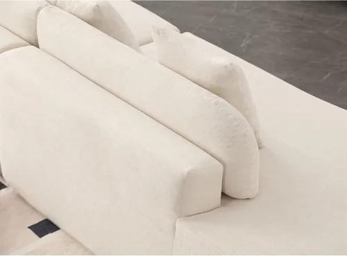 Vista 9 de Sofá curvo de 130.5 pulgadas para sala de estar, moderno sofá modular minimalista en nube, sofá de gran tamaño comprimido sin hueso de 3 plazas