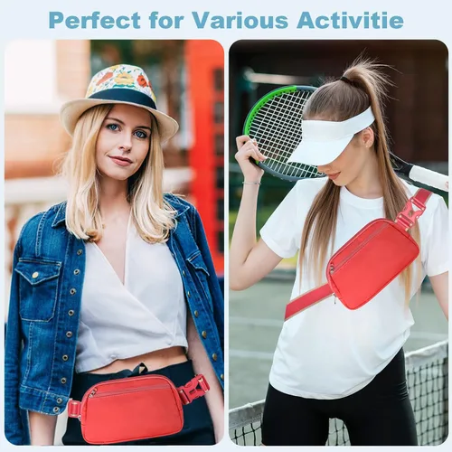 Vista 2 de JKhandy Riñonera para mujeres y hombres, bolsa cruzada para mujer a la moda, pequeñas riñoneras para entrenamiento, correr, senderismo, viajes