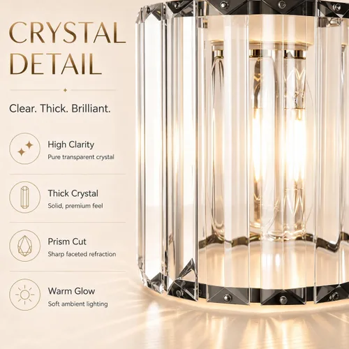 Vista 7 de Lxybcce Moderna lámpara de tocador de baño de cristal, 14 pulgadas, 2 luces, accesorios de luz negra sobre el espejo, fácil instalación e