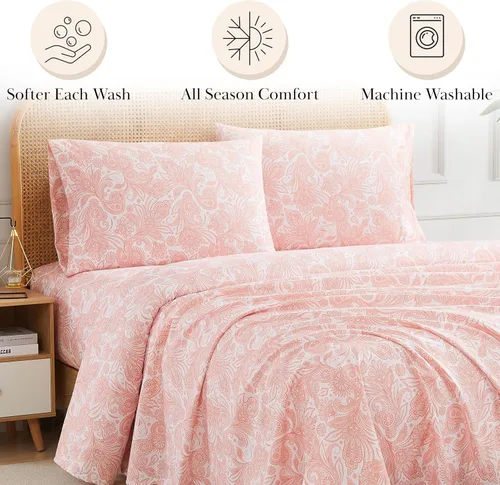 Vista 85 de Southshore Fine Living, Inc. Colección Winter Brush, juego de sábanas de 3 piezas para cama individual, sábana bajera con bolsillo profundo de 14