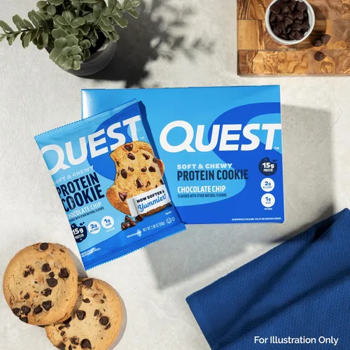 Vista 7 de Quest Nutrition Galleta de proteínas con chispas de chocolate, 15g de proteína, 1g de azúcar, 2g de carbohidratos netos, apta para ceto, alta
