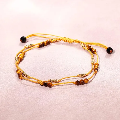 Vista 6 de Jewever Pulsera tobillera de cristal de amatista de cuarzo rosa con ojo de tigre para mujer, con cuentas de cristales genuinos y piedras preciosas