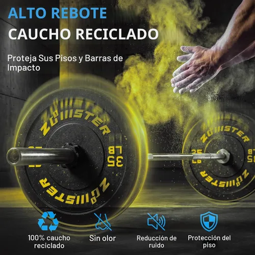 Vista 2 de 2-Inch Bumper Plate, Olympic Weight Plate HIGH BOUNCE