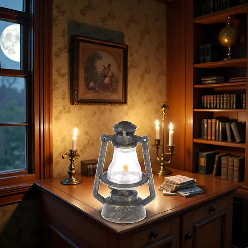 Vista 7 de Lámparas en miniatura para casa de muñecas, casa de muñecas, linterna de aceite retro, accesorios para casa de muñecas, adornos de escena