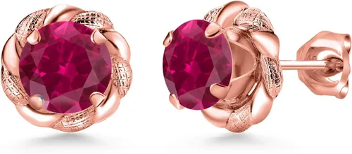 Vista 26 de Gem Stone King Aretes de plata de ley 925 de 0.236 in con piedra natal redonda para mujer