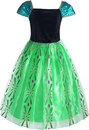 Vista 3 de ReliBeauty - Disfraz de princesa para niña, color verde manzana
