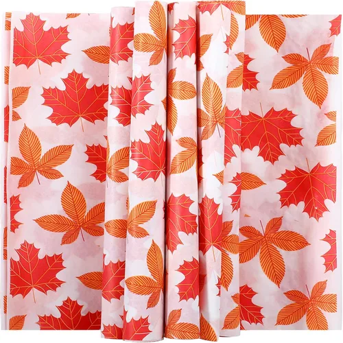 Vista 8 de Tenare 150 hojas de papel encerado de Halloween para otoño, hojas de arce
