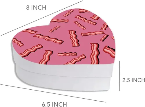 Vista 5 de Andaz Press Caja en forma de corazón para el día de San Valentín con tapa, divertida caja reutilizable en forma de corazón para tocino, caja de Bacon