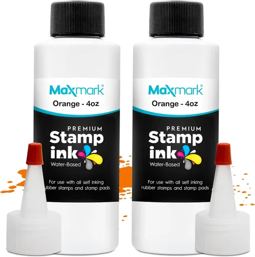 Vista 75 de MaxMark Premium - Tinta de recarga con punta de control en botella para sellos autoentintados, color negro - 1 onza