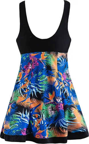 Vista 15 de Wantdo - Vestido de baño adelgazante, traje de baño de una pieza estilo pavo real, vintage, para mujer