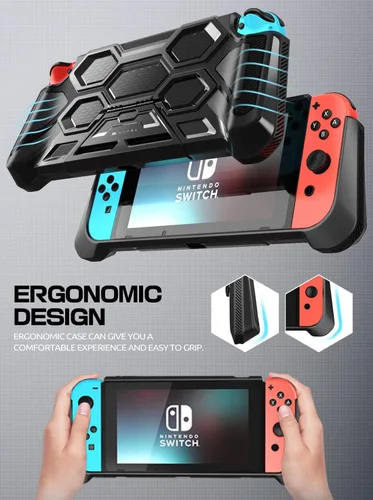 Vista 4 de Mumba Funda protectora para Nintendo Switch, Battle Series Funda de agarre resistente para consola Nintendo Switch con cómodos agarres acolchados