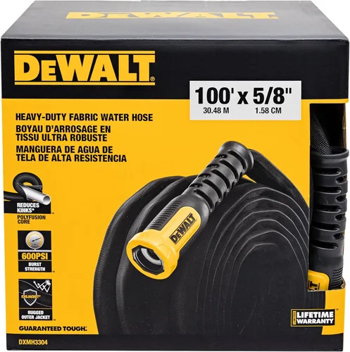 Vista 8 de DEWALT Manguera de jardín de tela de grado profesional resistente de 6 pies x 5/8 pulgadas - DXMH3306