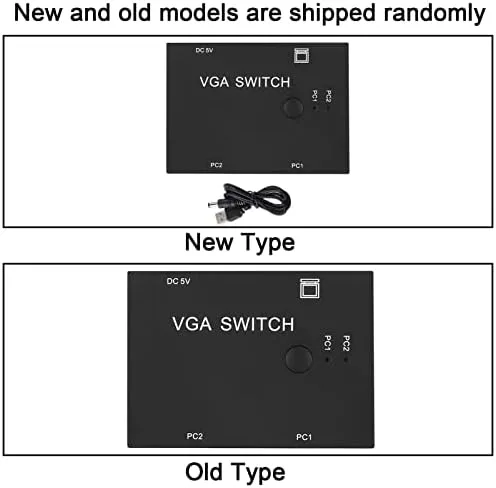 Vista 7 de Caja de conmutación automática VGA de 2 puertos, accesorio de computadora con divisor VGA, 2 entradas, salida 2 puertos 2 en 1, accesorios