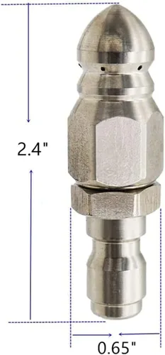Vista 2 de (1 pieza) Boquilla de chorro de alcantarillado para lavadora a presión con conector rápido de 1/4 pulgadas, boquilla de manguera de chorro