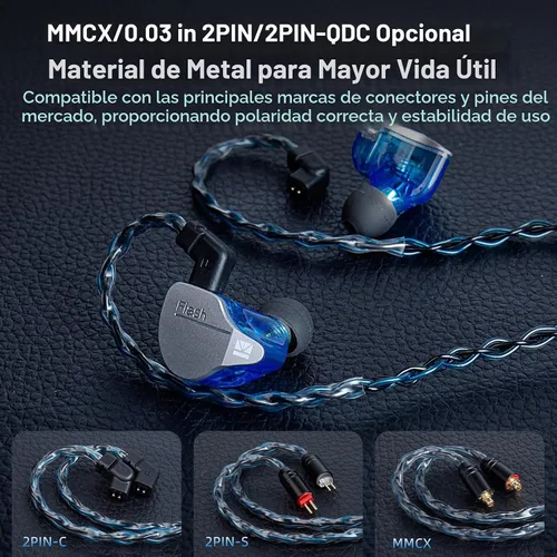 Vista 7 de KBEAR ST12 MAX - Cable IEM de 4.9 ft/4.92 pies, 8 hebras, 4N OFC, chapado en plata, cable de extensión de auriculares de 14 núcleos, cable