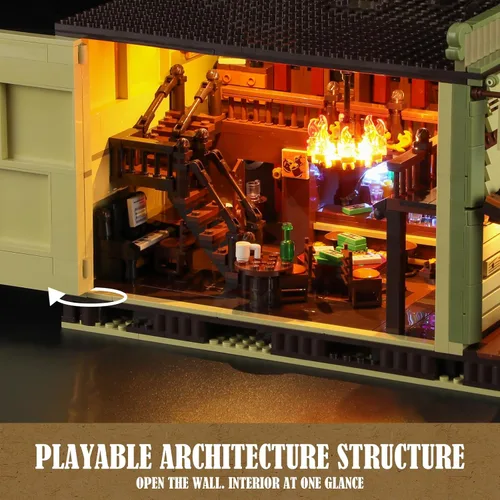 Vista 7 de FUNWHOLE Western-Saloon Lighting - Juego de ladrillos de construcción - The Old West Saloon - Juego de modelos de construcción de luz LED, 2026