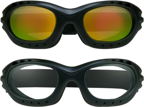 Vista 21 de Bikershades Gafas de Seguridad para Motocicleta para Hombre y Mujer. Lentes Polarizadas, Humo, Azul Espejado u Naranja, Lentes Amarillos