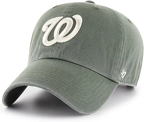 Vista 8 de 47 Brand MLB Moss Green Primary Logo Clean Up Adjustable Strap Baseball Cap Hat, Adult One Size Fits All