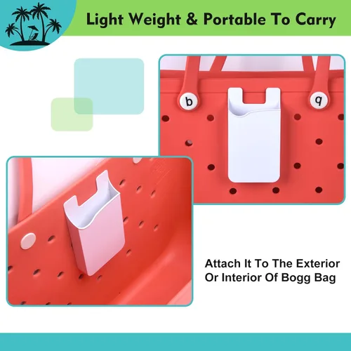 Vista 4 de Soporte para teléfono compatible con Bogg Bag y Simple Modern Beach Tote, funda universal de plástico ABS duro para teléfono celular, accesorios