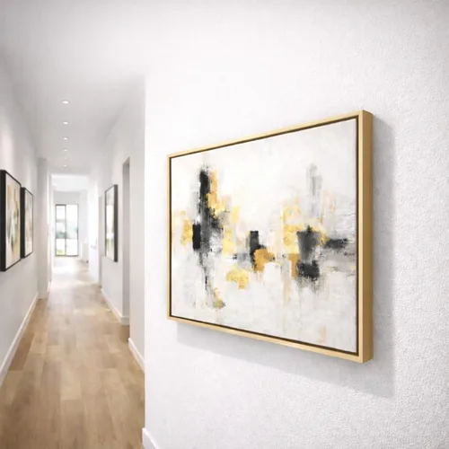 Vista 5 de Marco flotante de lona para lienzo envuelto en galería de 1 a 1.25 pulgadas, marco flotante con aspecto de madera para pinturas al óleo, galería