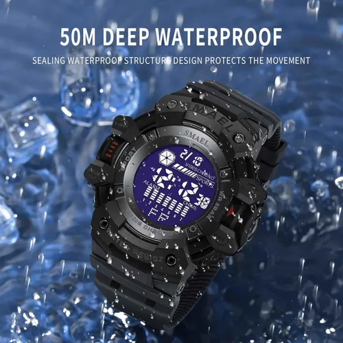 Vista 5 de 8050 Digital Watch for Men Modern Style and Multifunctional Features Wirst Watch for Men's Fashion and Functionality