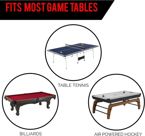 Vista 4 de Hall of Games Air Hockey - Cubierta protectora de alta densidad Oxford resistente al agua, color negro (8.4 pies x 4.7 pies)