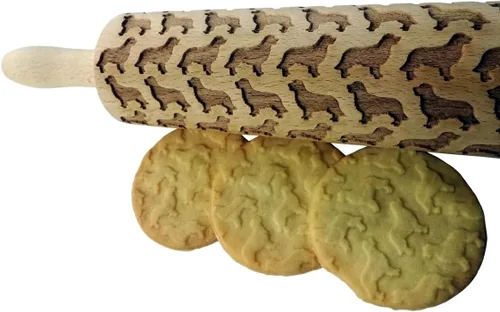 Vista 2 de GREYHOUND - Perno rodante en relieve con patrón de perro Whippet grabado con láser con raza de perro gris para galletas en relieve o pasta