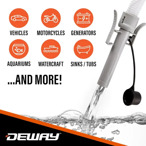 Vista 2 de Bomba de transferencia de combustible automática DEWAY con parada automática y pitido, potente alimentación por batería AA con opción