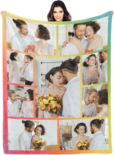 Vista 8 de Mantas personalizadas con foto, manta de fotos personalizada, mantas personalizadas con imagen, regalos personalizados para mujeres, hombres