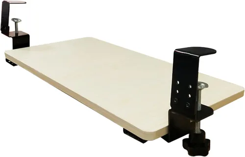 Vista 9 de Y&J Estante extensor de escritorio, plataforma ergonómica ajustable para teclado, cajón deslizante para teclado, instalación sin perforaciones, 19.7