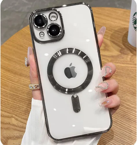 Vista 29 de Funda magnética para iPhone 12 Pro Max transparente compatible con MagSafe Funda protectora de lente de cámara integrada para iPhone 12 Pro Max