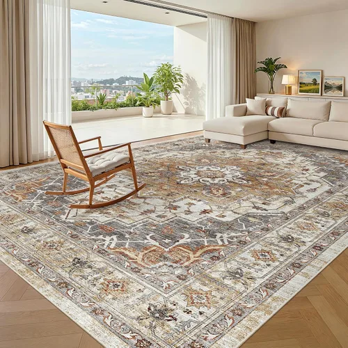 Vista 289 de Madane Alfombra lavable de 2 x 3 pies, alfombra de entrada pequeña, antideslizante, vintage, para entrada interior, alfombra de pelo bajo