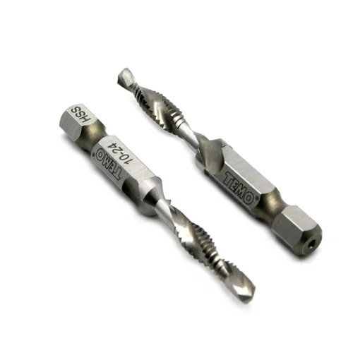 Vista 7 de TMAX Broca combinada de 2 piezas 1/4-20 y grifo multiuso desbarbado avellanador hexagonal
