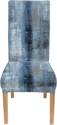 Vista 63 de TOMWISH Juego de 2 fundas para sillas de comedor, color turquesa y gris, fundas elásticas para sillas Parsons, de elastano, lavables, protectores