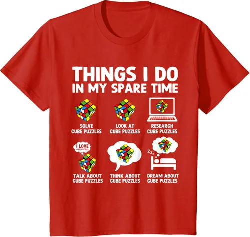 Vista 3 de Things I Do in My Spare Time Cube Puzzle Speed Cubing Camiseta