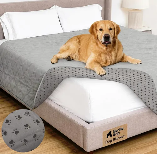Vista 34 de GORILLA GRIP® Manta impermeable para perro, funda de sofá a prueba de fugas para perros, parte trasera de agarre de silicona, protege el sofá