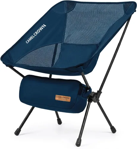 Vista 10 de CAMEL CROWN Silla de camping resistente para mochileros, silla plegable ultraligera con bolsa de transporte, portátil compacta para exteriores