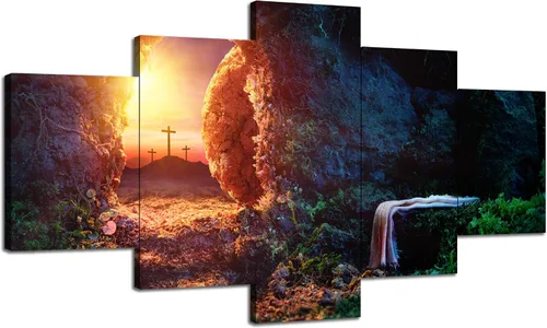 Vista 21 de Arte de Pared Cristiano Símbolo Religioso Cuadro Enmarcado Pintura de Cruz de Cristo Cruces Decoración de Pared Impresión en Lienzo de Cruz Póster