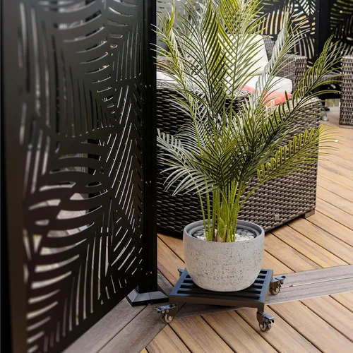 Vista 4 de Zhongma Paquete de 2 cajas cuadradas de 12 x 12 x 3.5 pulgadas de alto con ruedas, totalmente montado, construcción resistente, capacidad de 300
