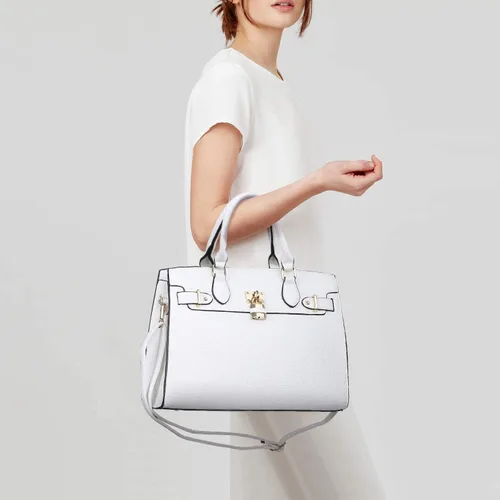 Vista 2 de Bolso de mano y bolsos para mujer con asa superior de avestruz bolsa de trabajo con cartera