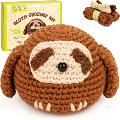 Vista 9 de Yeezhee Kit de ganchillo para principiantes, kit de animales de ganchillo con tutoriales en video paso a paso, kit de tejido para principiantes